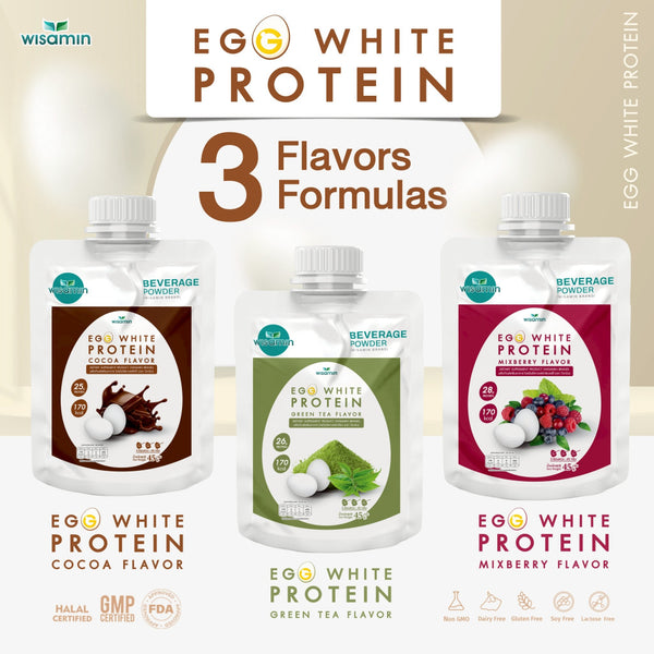 Egg White Protein Powder | 45g Ready-to-Mix Sachet | 3 Flavours