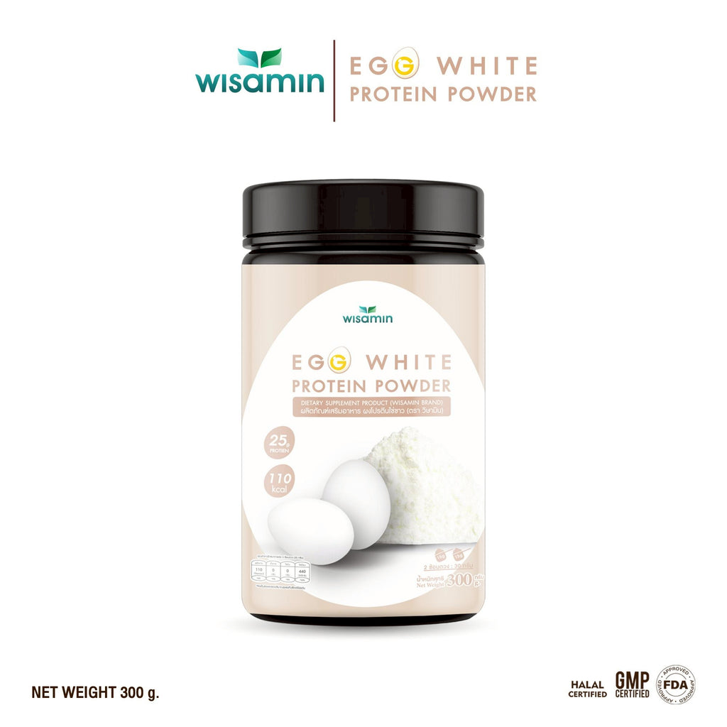 WISAMIN Egg White Protein Powder | 1 Bottle (300g) | Halal Certified | Lactose-Free | Gluten-Free | Soy-Free