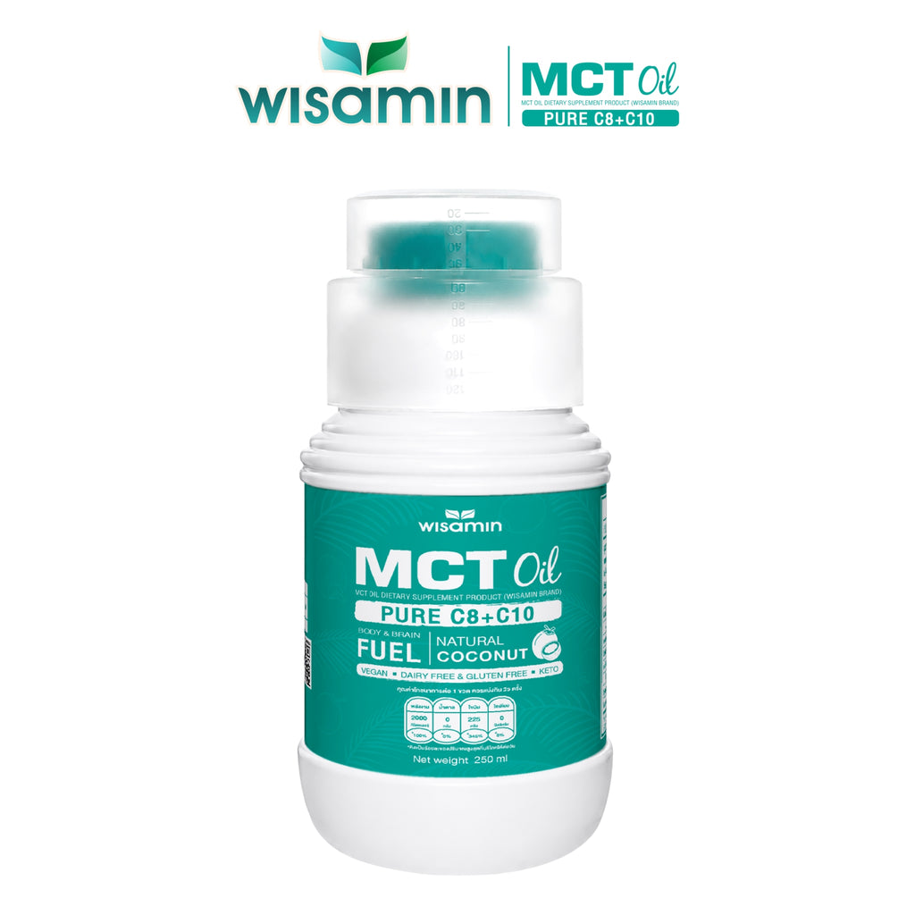 WISAMIN 100% Pure Coconut MCT Oil C8+C10 | Liquid 250ml | Vegan & Keto