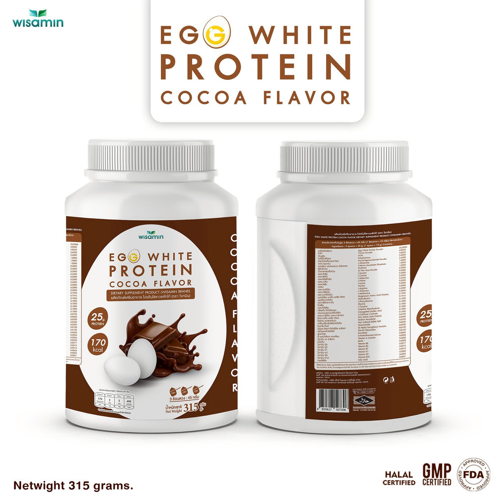 WISAMIN Egg White Protein Powder | 3 Flavors Available | 315g | Halal Certified | Gluten-Free | Soy-Free | Dairy-Free