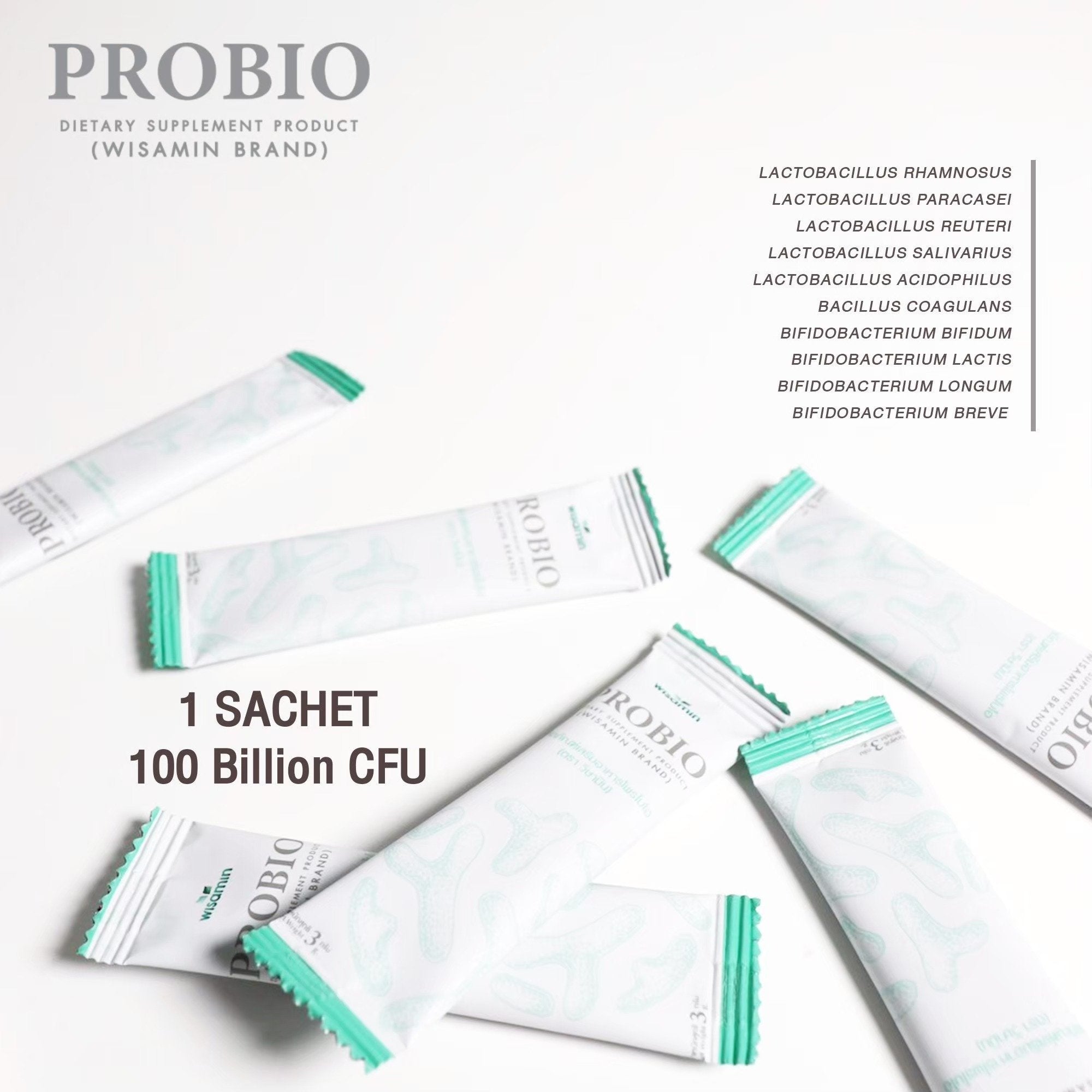 WISAMIN Probiotic | 3 Formula Options | 10 Probiotic Strains | 100 Billion CFU | Halal Certified | 1 Box 20 Sachets
