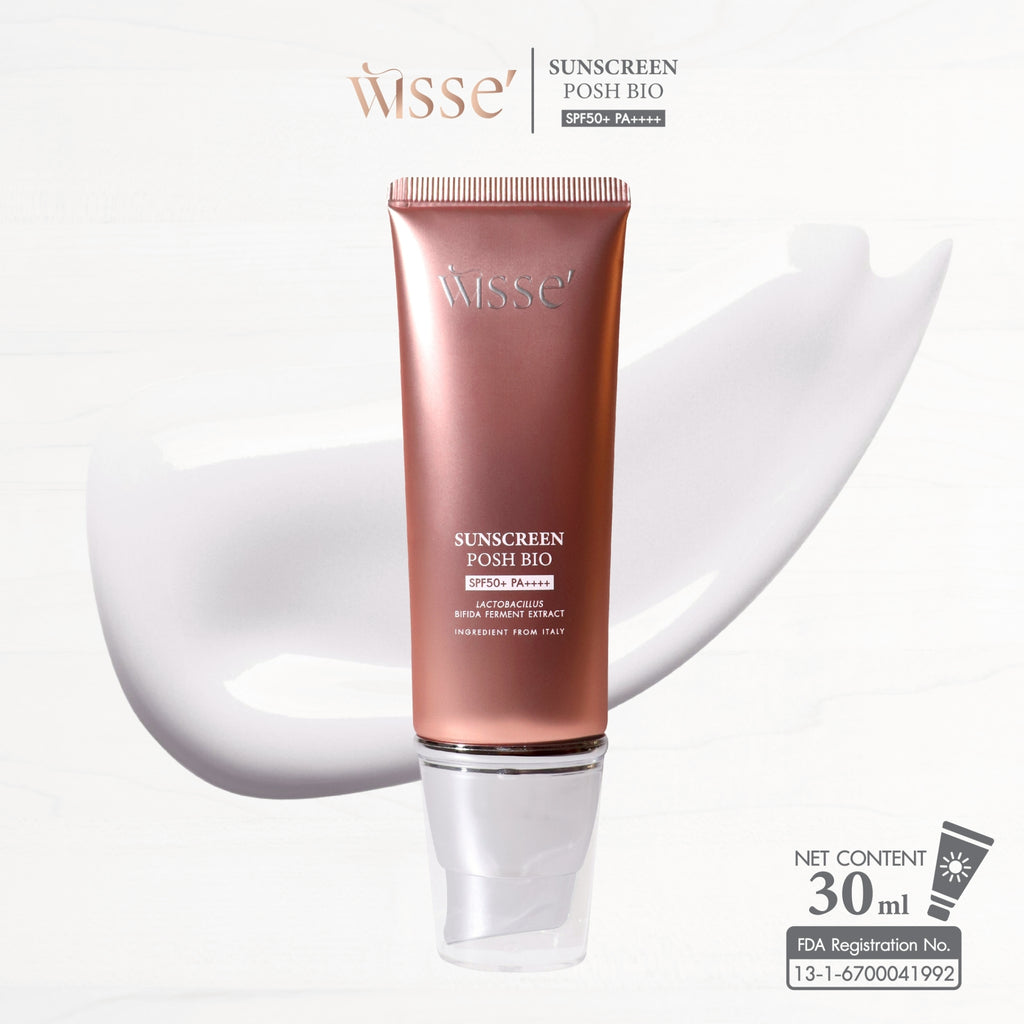 WISSE SUNSCREEN POSH BIO SPF50+ PA++++ | Hybrid Sunscreen Technology | 30 ml per Tube