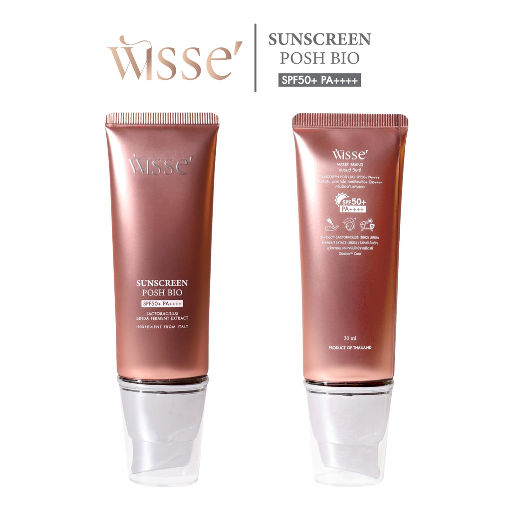 WISSE SUNSCREEN POSH BIO SPF50+ PA++++ | Hybrid Sunscreen Technology | 30 ml per Tube