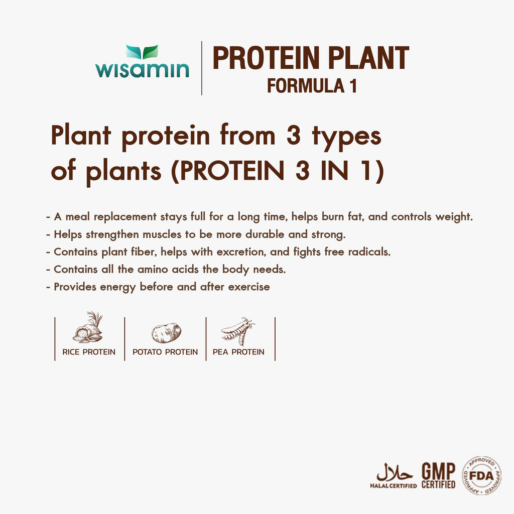 WISAMIN Plant Protein Formula 1 Refill Pack | 450 g | 10 Flavors | Halal Certified | Organic | Soy-Free | Non-GMO