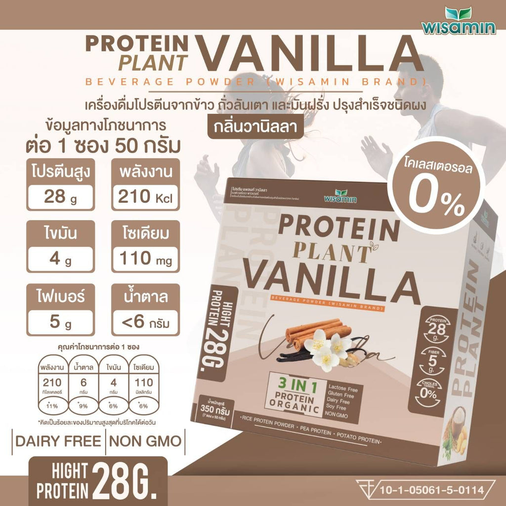 WISAMIN Plant Protein Formula 1 | 7 Sachets per Box | 10 Flavors | Halal Certified | Organic | Soy-Free | Non-GMO