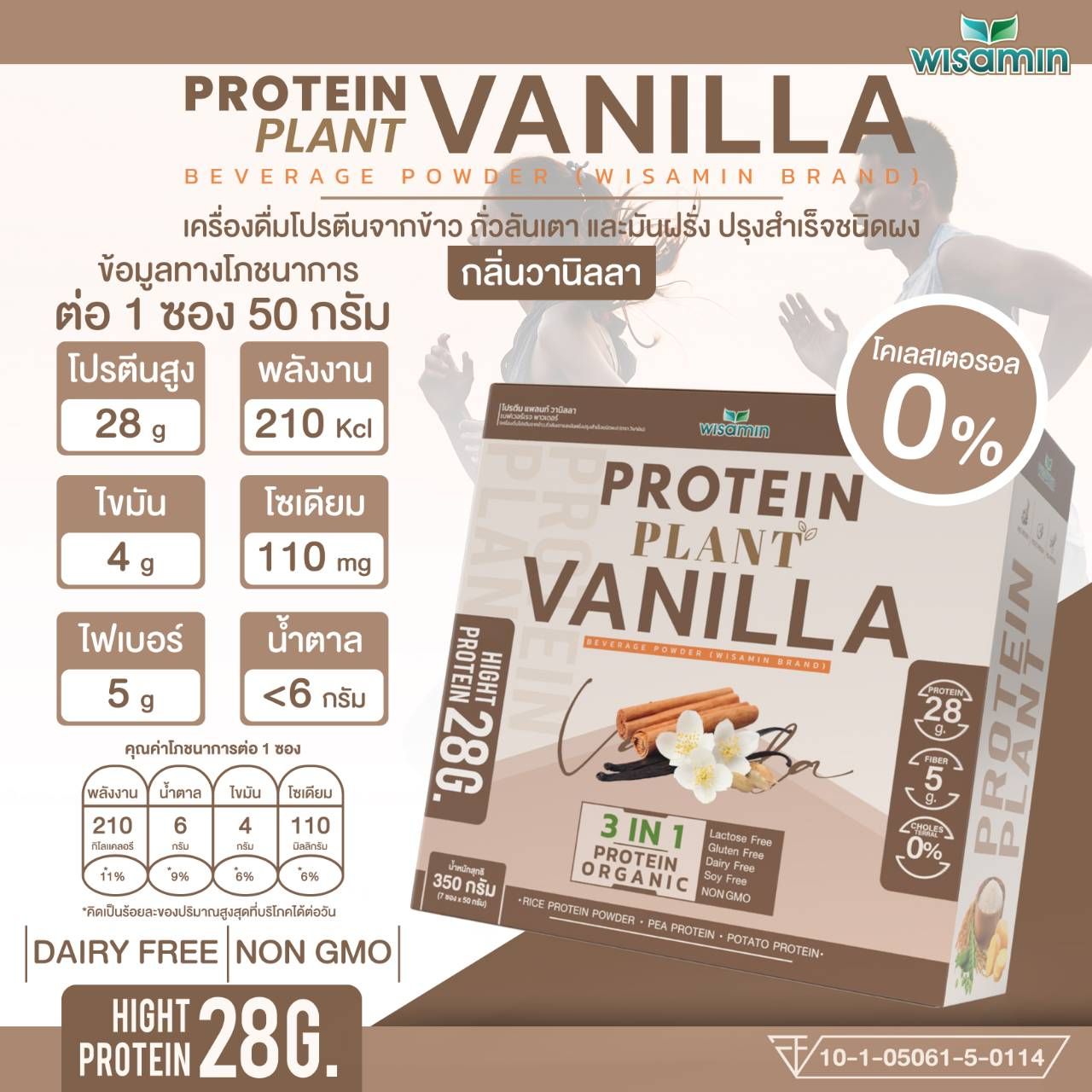 WISAMIN Plant Protein Formula 1 | 7 Sachets per Box | 10 Flavors | Halal Certified | Organic | Soy-Free | Non-GMO