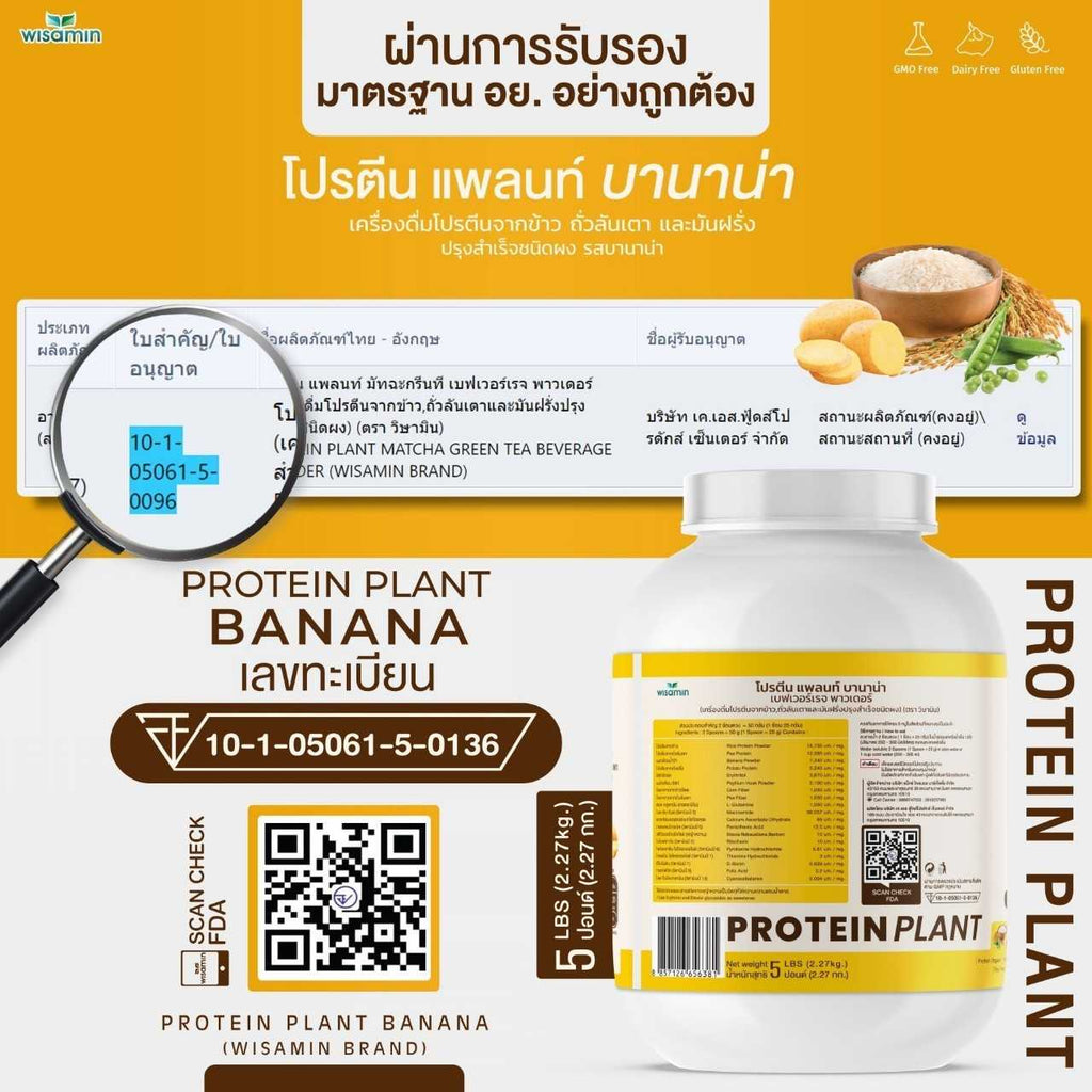 WISAMIN Plant Protein Formula 1 | 2.27 kg (5LB) | 10 Flavors | Organic | Halal | Soy-Free | Non-GMO
