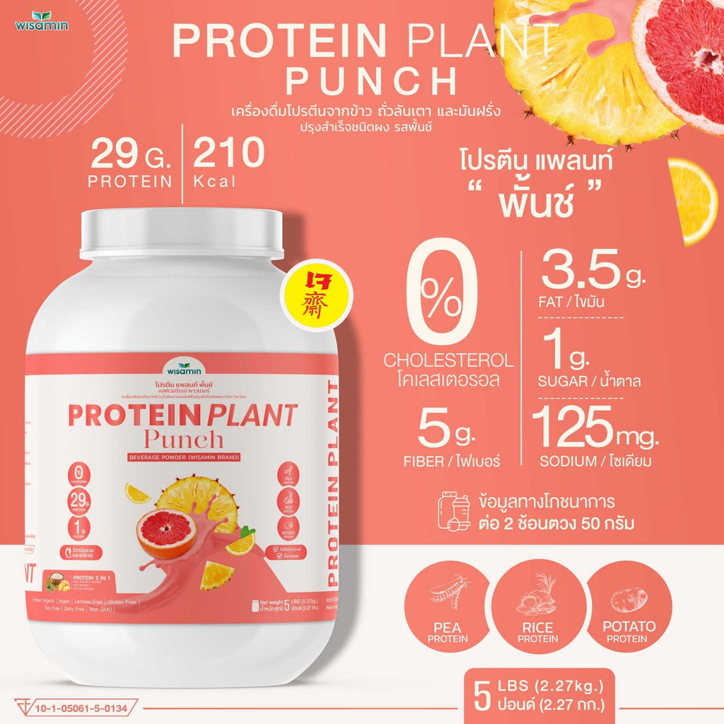 WISAMIN Plant Protein Formula 1 | 2.27 kg (5LB) | 10 Flavors | Organic | Halal | Soy-Free | Non-GMO