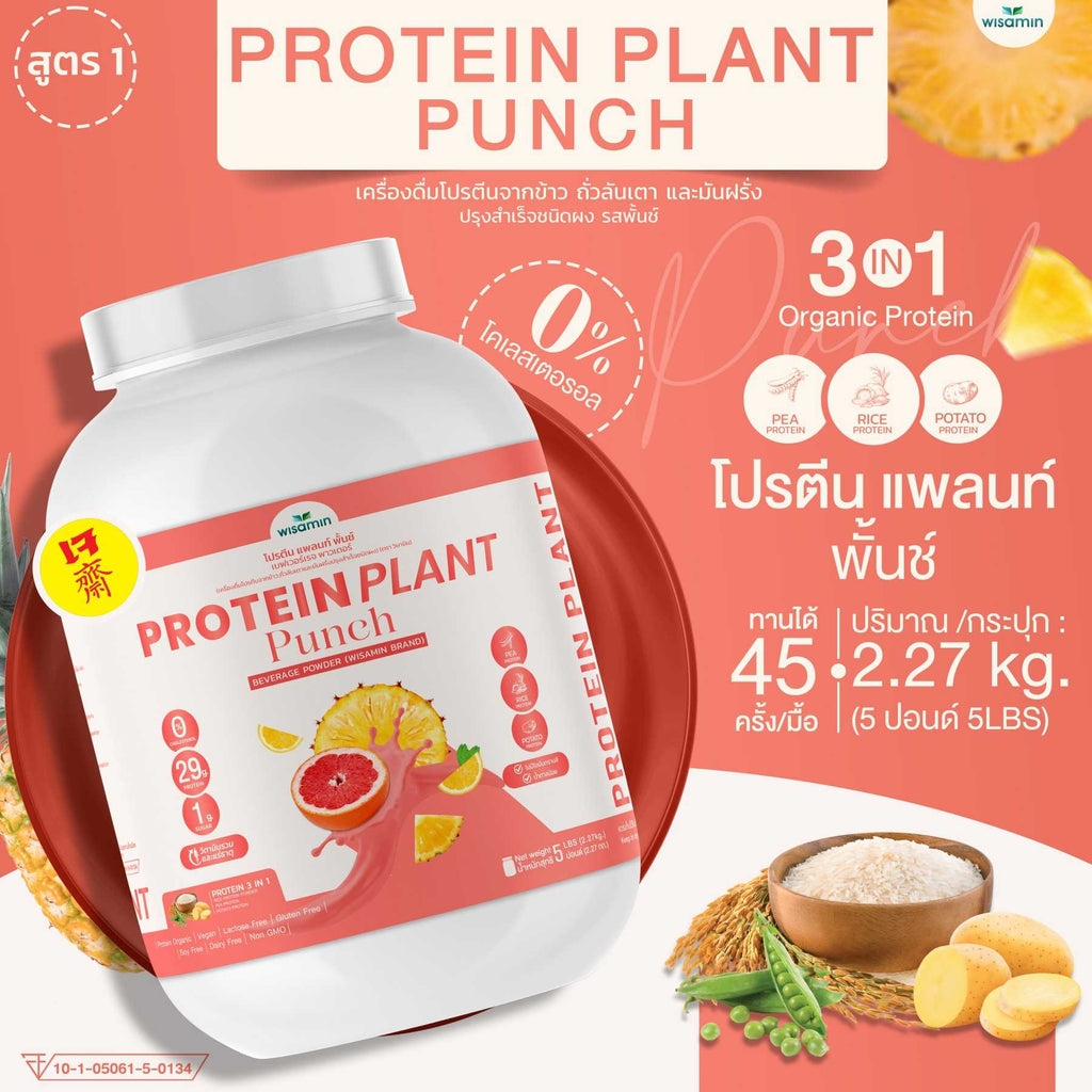 WISAMIN Plant Protein Formula 1 | 2.27 kg (5LB) | 10 Flavors | Organic | Halal | Soy-Free | Non-GMO