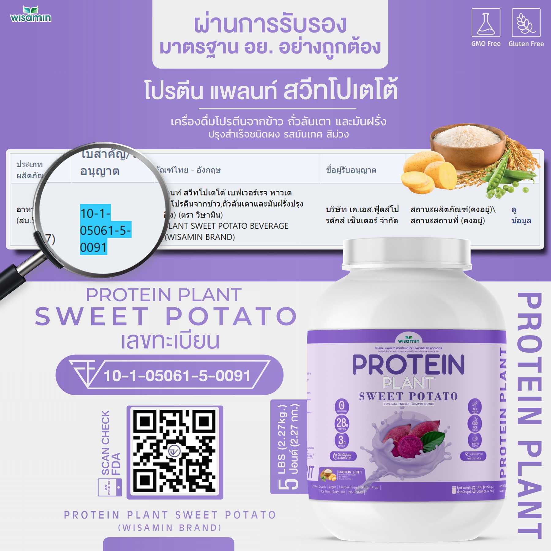 WISAMIN Plant Protein Formula 1 | 2.27 kg (5LB) | 10 Flavors | Organic | Halal | Soy-Free | Non-GMO