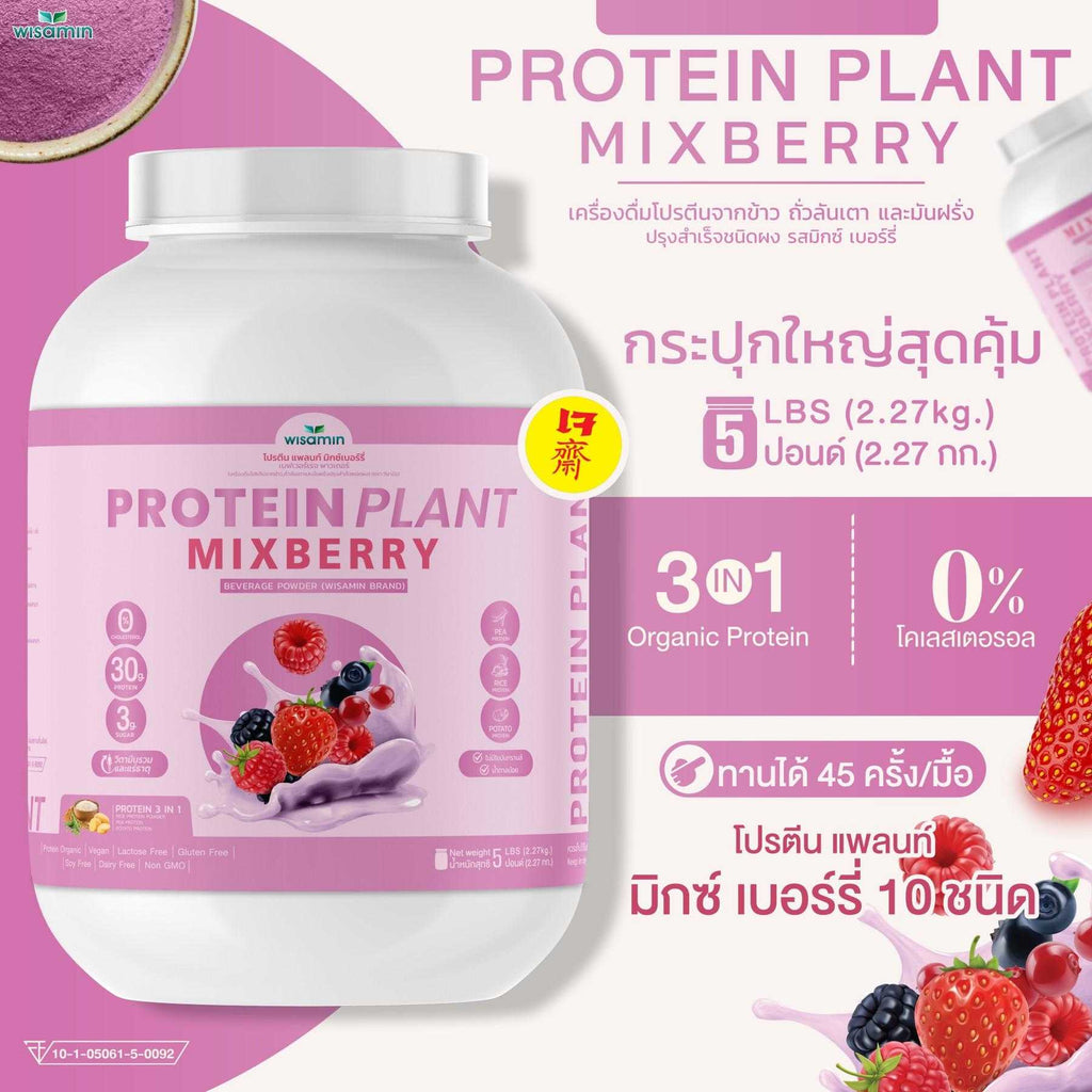 WISAMIN Plant Protein Formula 1 | 2.27 kg (5LB) | 10 Flavors | Organic | Halal | Soy-Free | Non-GMO