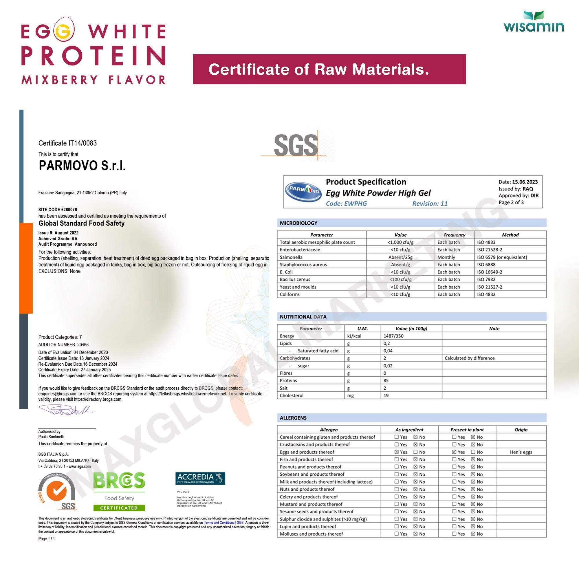 WISAMIN Egg White Protein Powder | 3 Flavors Available | 45g Ready-to-Mix Sachet | Halal Certified | Gluten-Free | Soy-Free | Dairy-Free