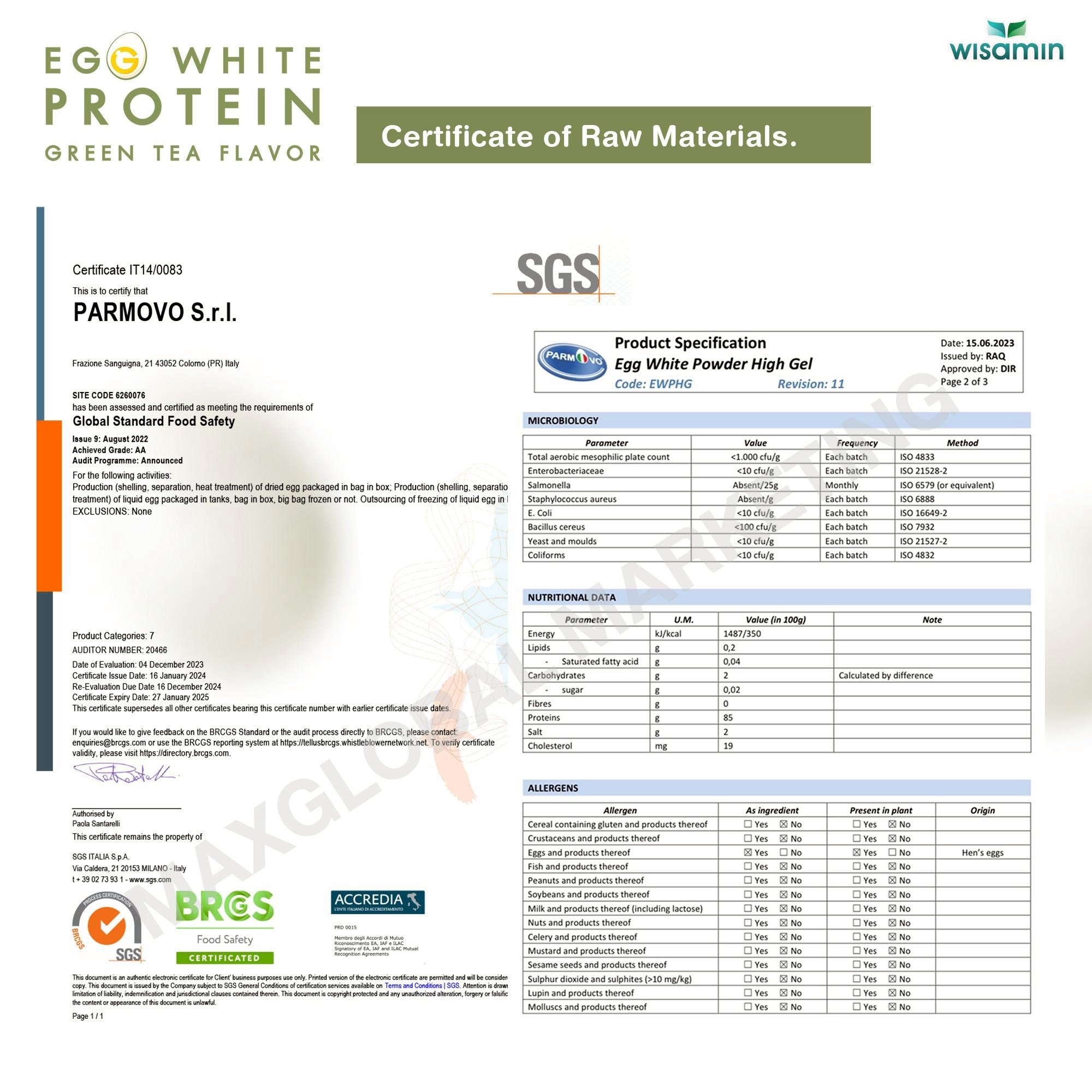 WISAMIN Egg White Protein Powder | 3 Flavors Available | 45g Ready-to-Mix Sachet | Halal Certified | Gluten-Free | Soy-Free | Dairy-Free