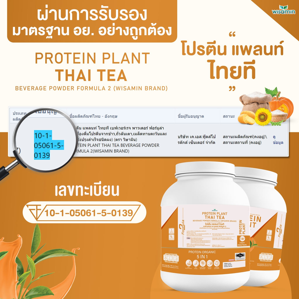 WISAMIN Plant Protein Formula 2 | 2.27 kg (5LB) | 8 Flavors | Organic | Halal | Soy-Free | Non-GMO