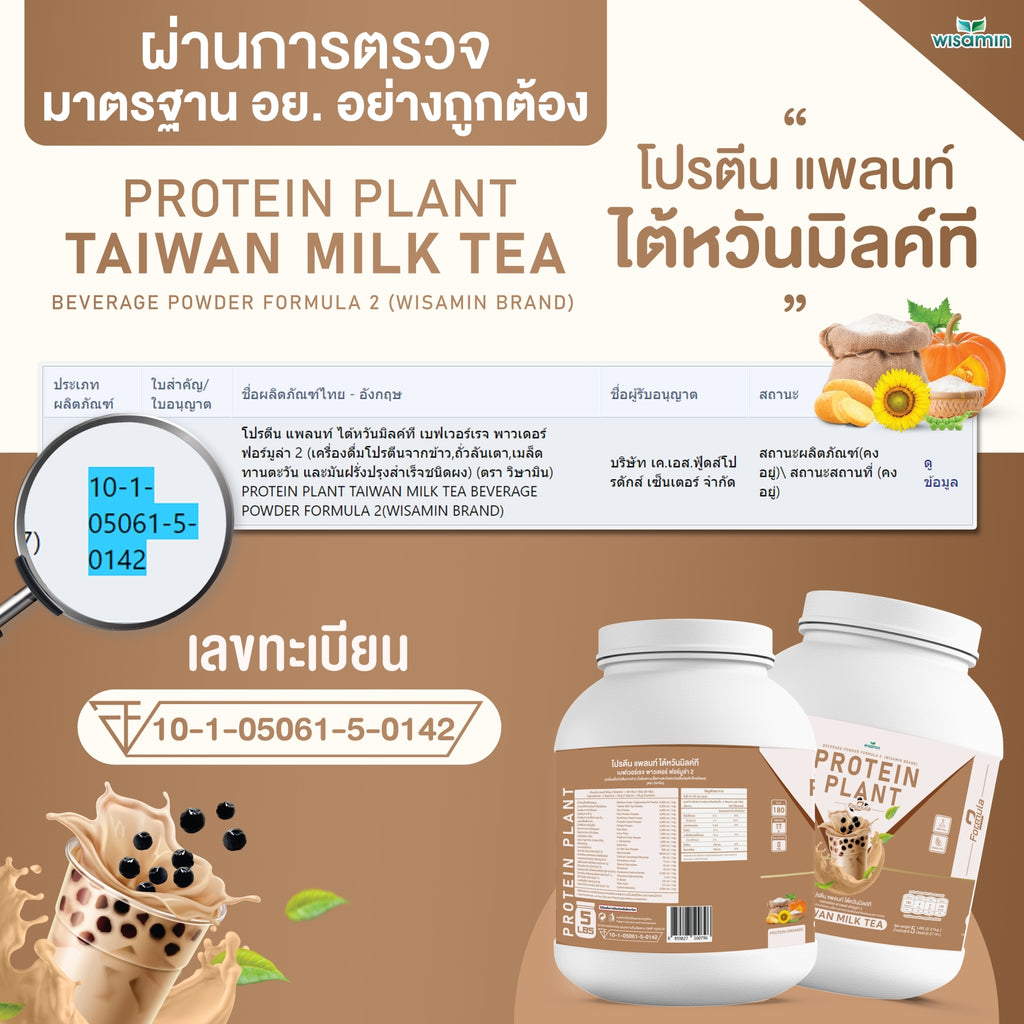 WISAMIN Plant Protein Formula 2 | 2.27 kg (5LB) | 8 Flavors | Organic | Halal | Soy-Free | Non-GMO