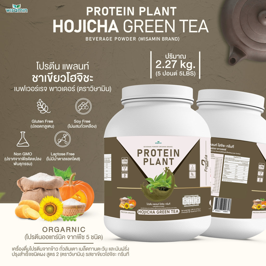 WISAMIN Plant Protein Formula 2 | 2.27 kg (5LB) | 8 Flavors | Organic | Halal | Soy-Free | Non-GMO