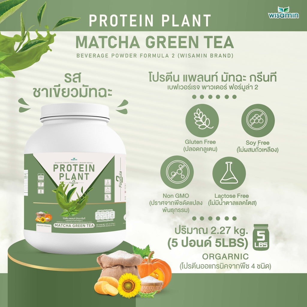 WISAMIN Plant Protein Formula 2 | 2.27 kg (5LB) | 8 Flavors | Organic | Halal | Soy-Free | Non-GMO
