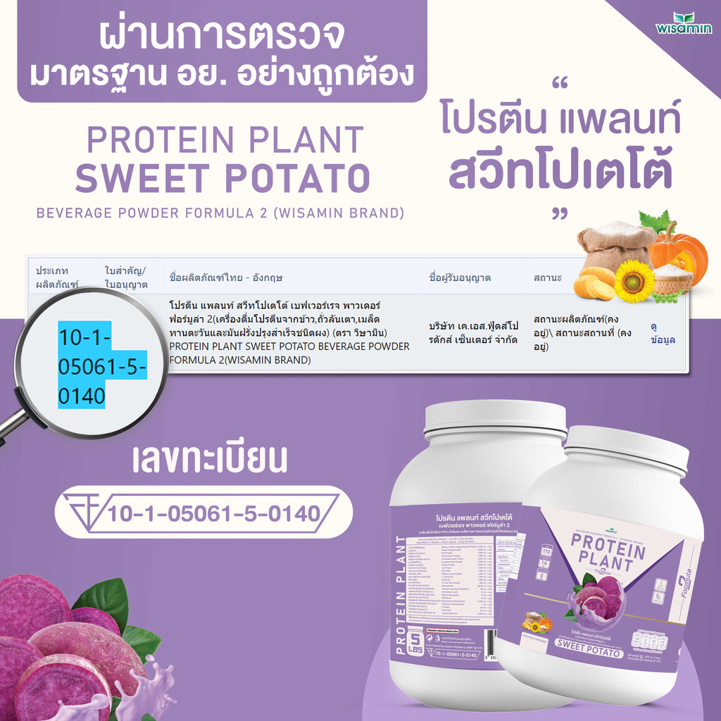 WISAMIN Plant Protein Formula 2 | 2.27 kg (5LB) | 8 Flavors | Organic | Halal | Soy-Free | Non-GMO