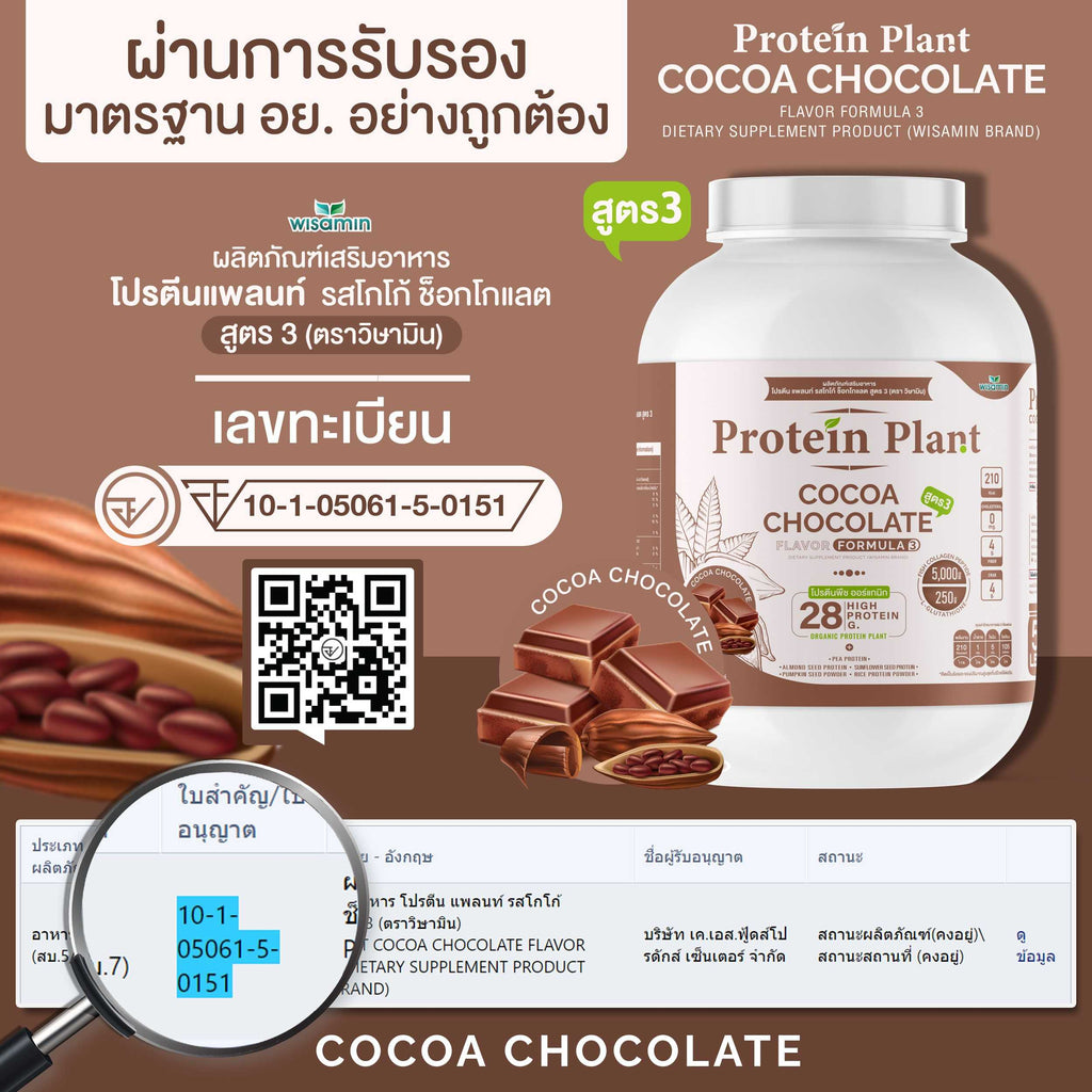 WISAMIN Plant Protein Formula 3 | 2.27 kg (5 lb) | 11 Flavors | Halal | Organic | Collagen Peptide | L-Glutathione