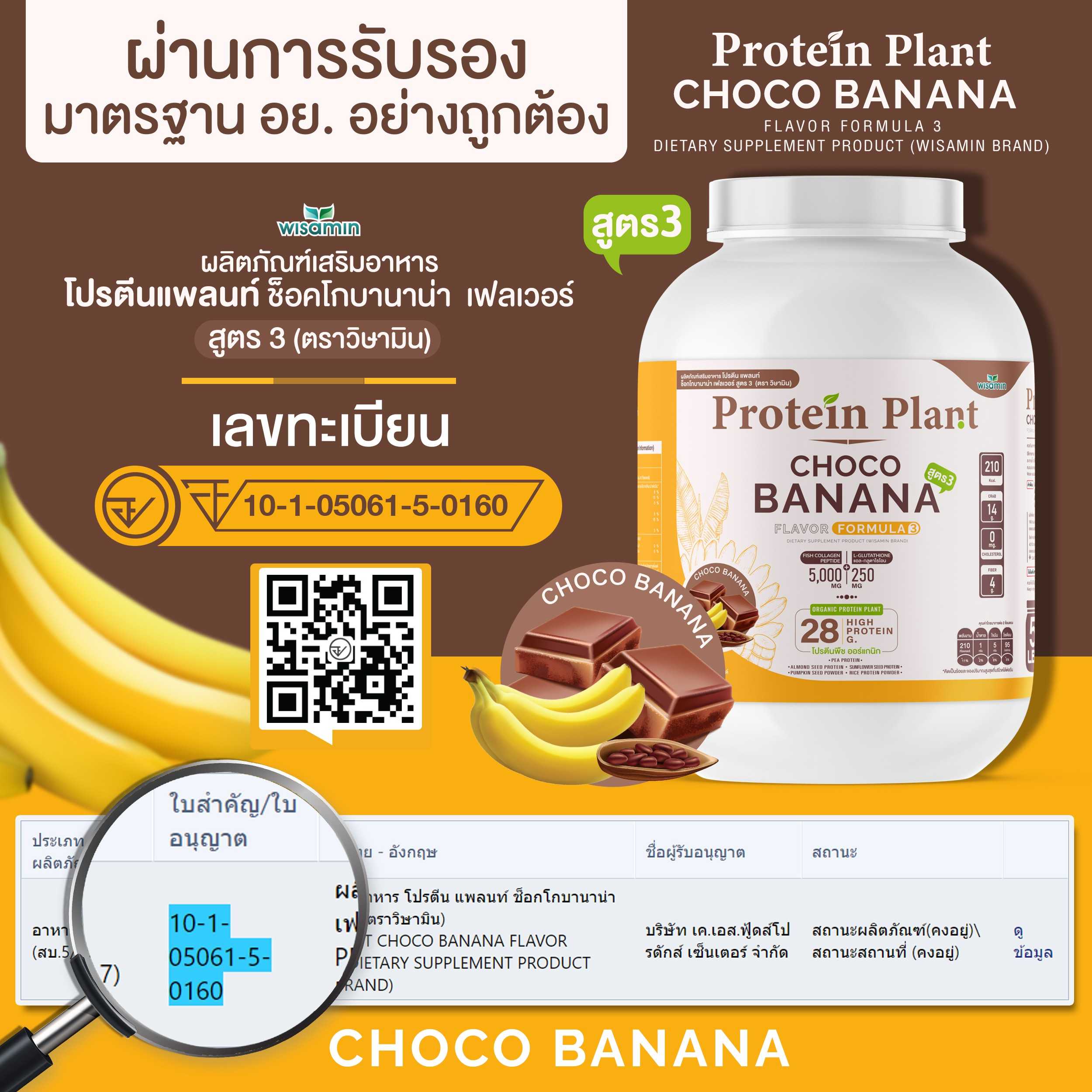 WISAMIN Plant Protein Formula 3 | 2.27 kg (5 lb) | 11 Flavors | Halal | Organic | Collagen Peptide | L-Glutathione