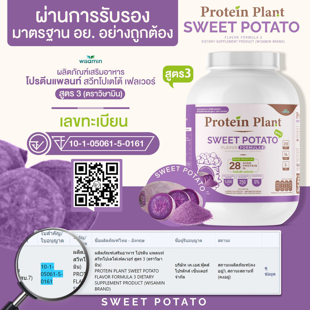 WISAMIN Plant Protein Formula 3 | 2.27 kg (5 lb) | 11 Flavors | Halal | Organic | Collagen Peptide | L-Glutathione