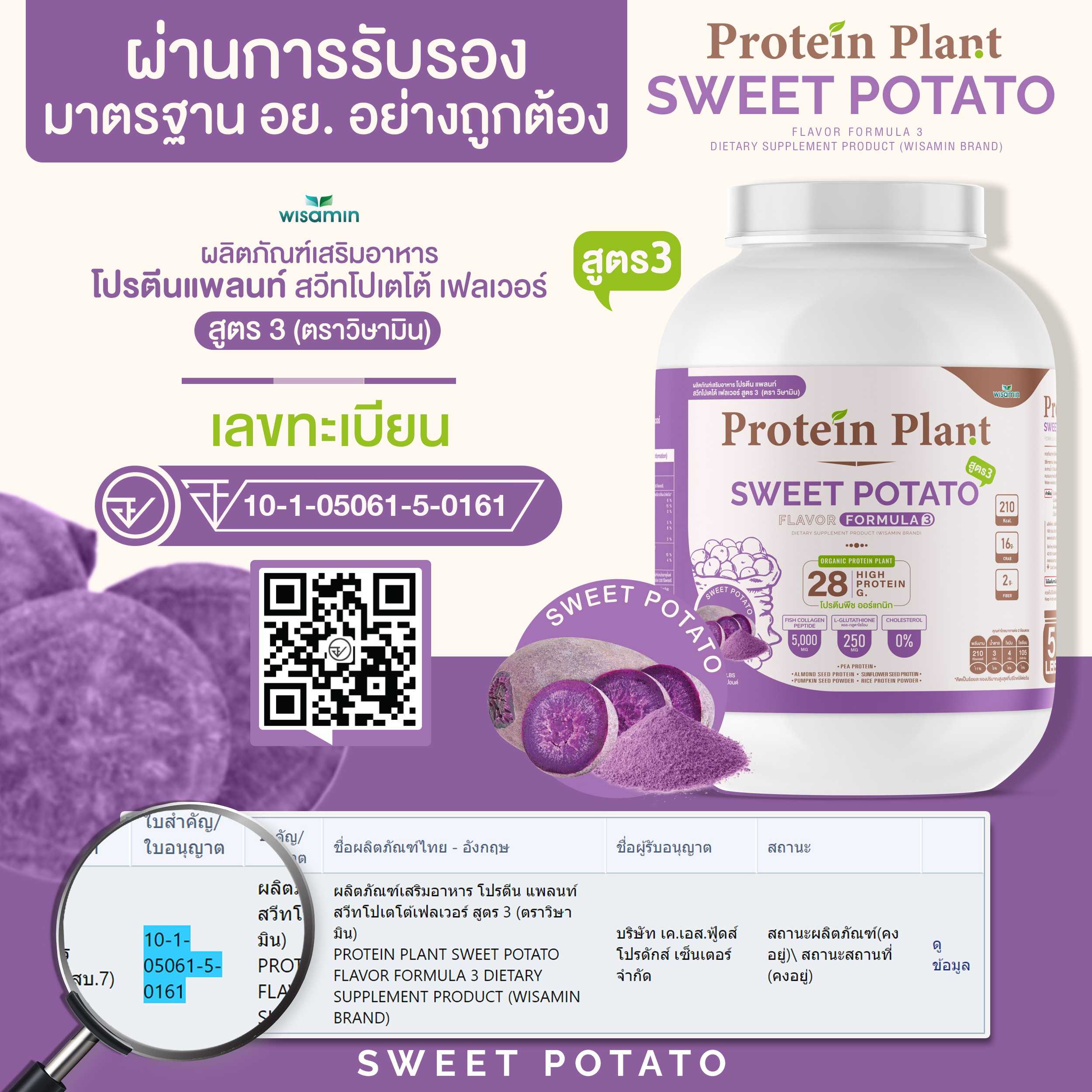 WISAMIN Plant Protein Formula 3 | 2.27 kg (5 lb) | 11 Flavors | Halal | Organic | Collagen Peptide | L-Glutathione