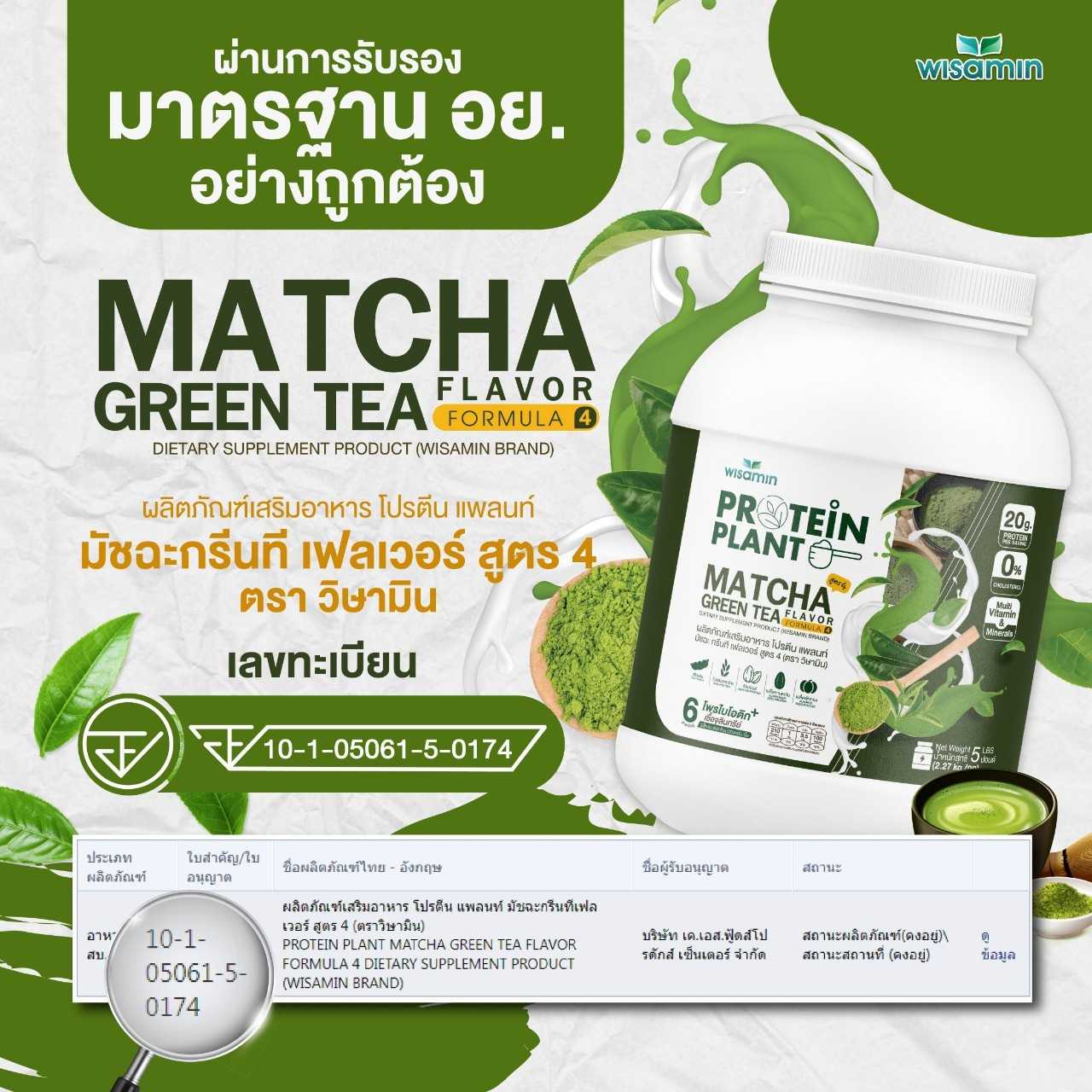 WISAMIN Plant Protein Formula 4 | Available in 14 Flavors | 2.27 kg (5LB) | 45 Servings | Halal | Organic | Probiotics & Minerals