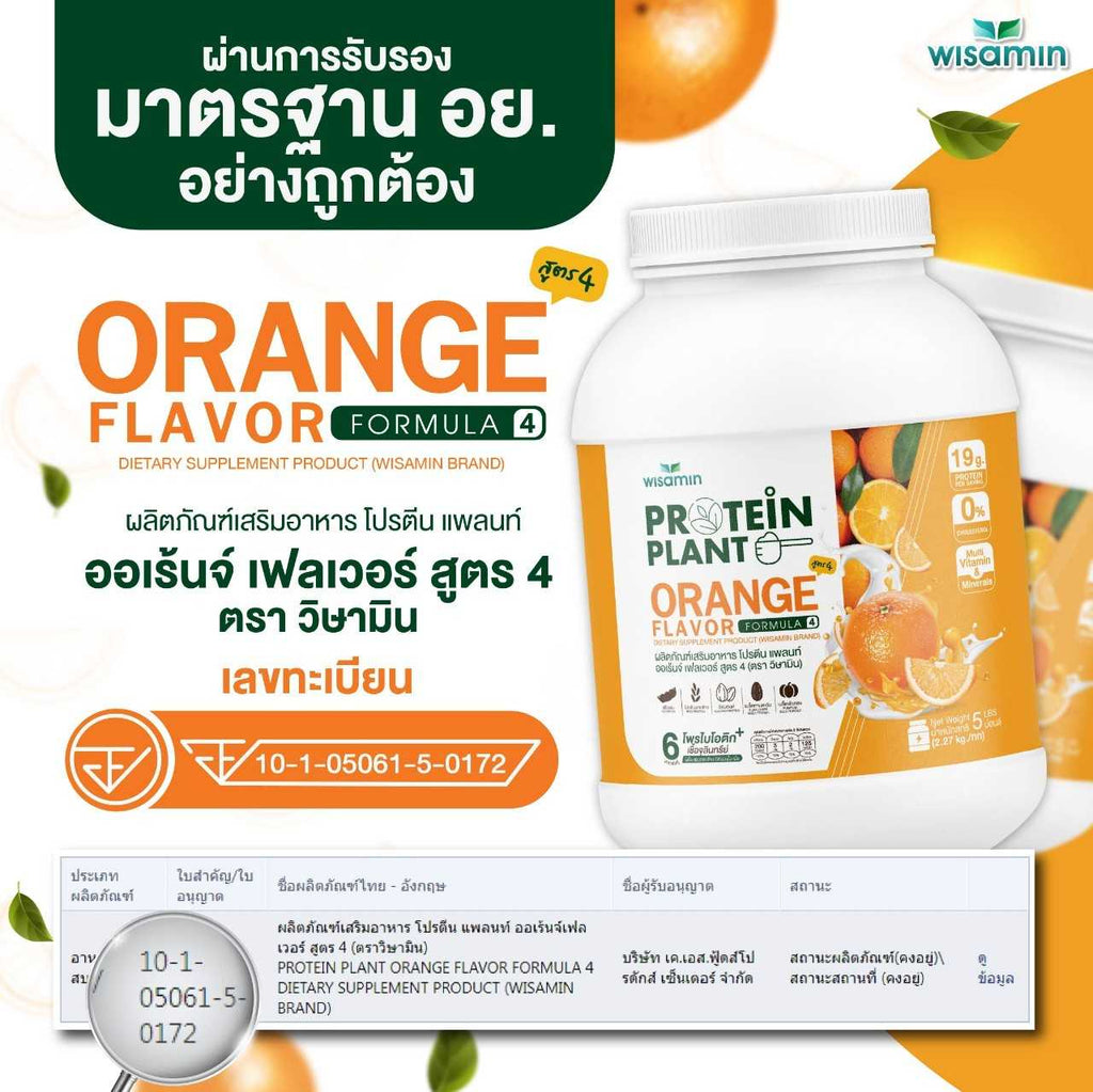 WISAMIN Plant Protein Formula 4 | Available in 14 Flavors | 2.27 kg (5LB) | 45 Servings | Halal | Organic | Probiotics & Minerals