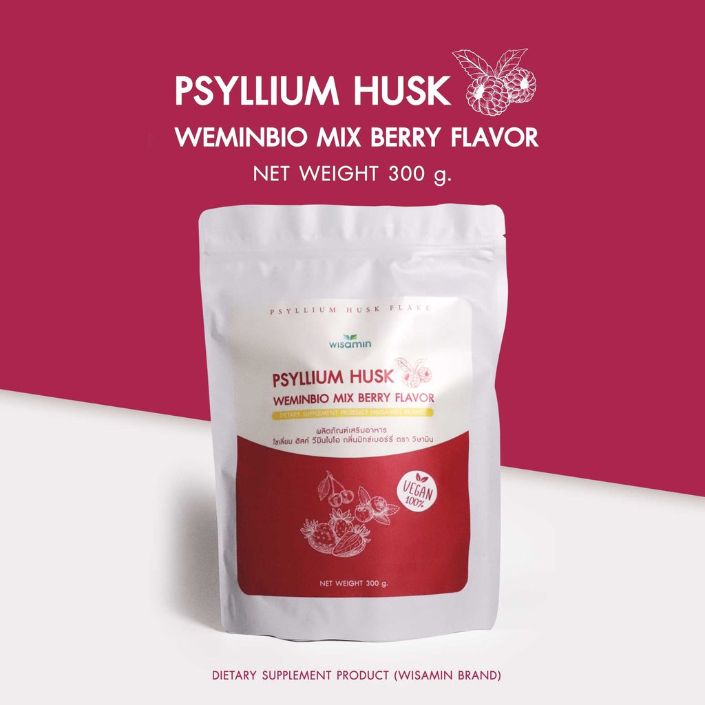 WISAMIN WEMINBIO Psyllium Husk + Probiotics Fiber Drink | 5 Flavors | 300g per Bag | Vegan | Non-GMO | Halal Certified