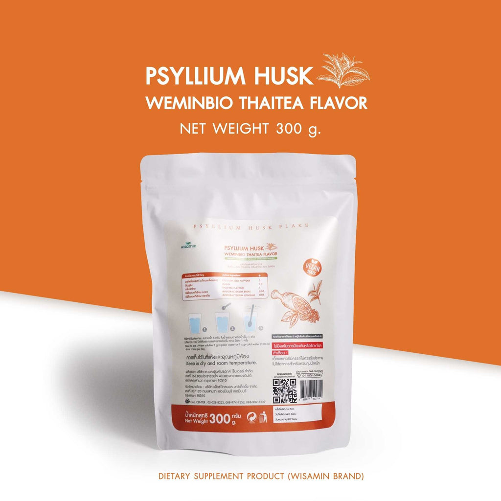 WISAMIN WEMINBIO Psyllium Husk + Probiotics Fiber Drink | 5 Flavors | 300g per Bag | Vegan | Non-GMO | Halal Certified