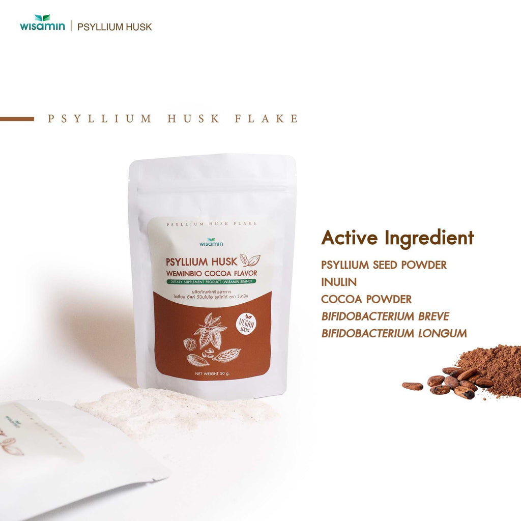 WISAMIN WEMINBIO Psyllium Husk + Probiotics Fiber Drink | 5 Flavors | 50g per Bag | Vegan | Non-GMO | Halal Certified