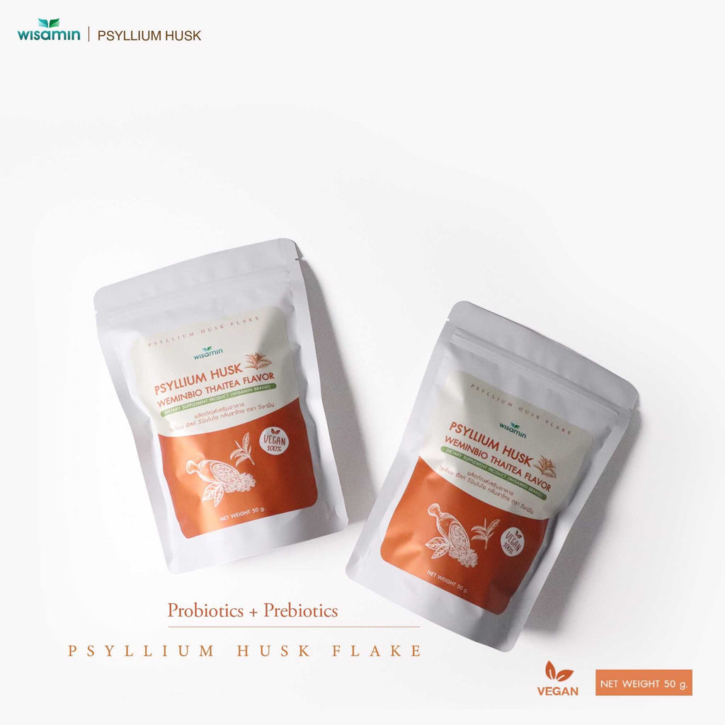 WISAMIN WEMINBIO Psyllium Husk + Probiotics Fiber Drink | 5 Flavors | 50g per Bag | Vegan | Non-GMO | Halal Certified