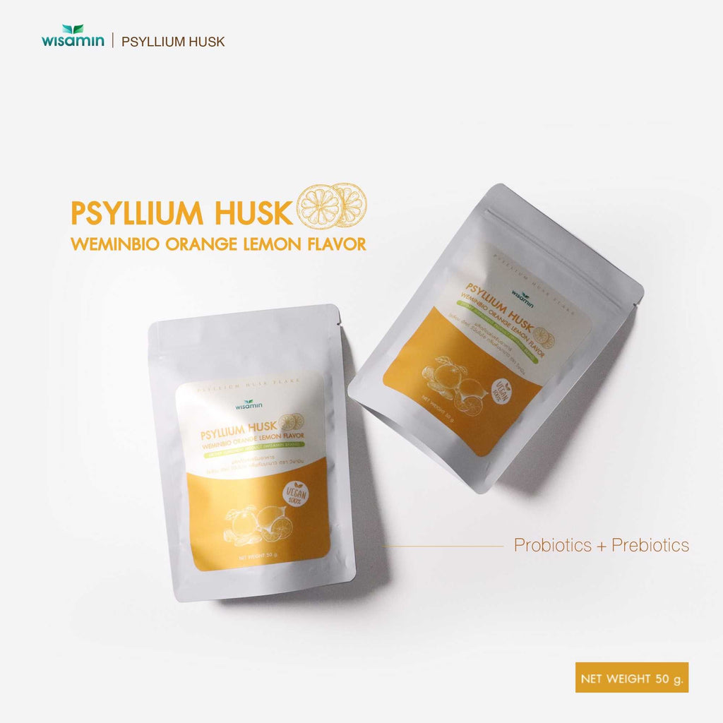 WISAMIN WEMINBIO Psyllium Husk + Probiotics Fiber Drink | 5 Flavors | 50g per Bag | Vegan | Non-GMO | Halal Certified