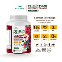 WISAMIN Plant Protein Formula 4 | Protein tinggi 18-22g | 900g 2LBS | 14 Perisa | Diperakui Halal | Organik | Campuran Probiotik & Vitamin-Mineral