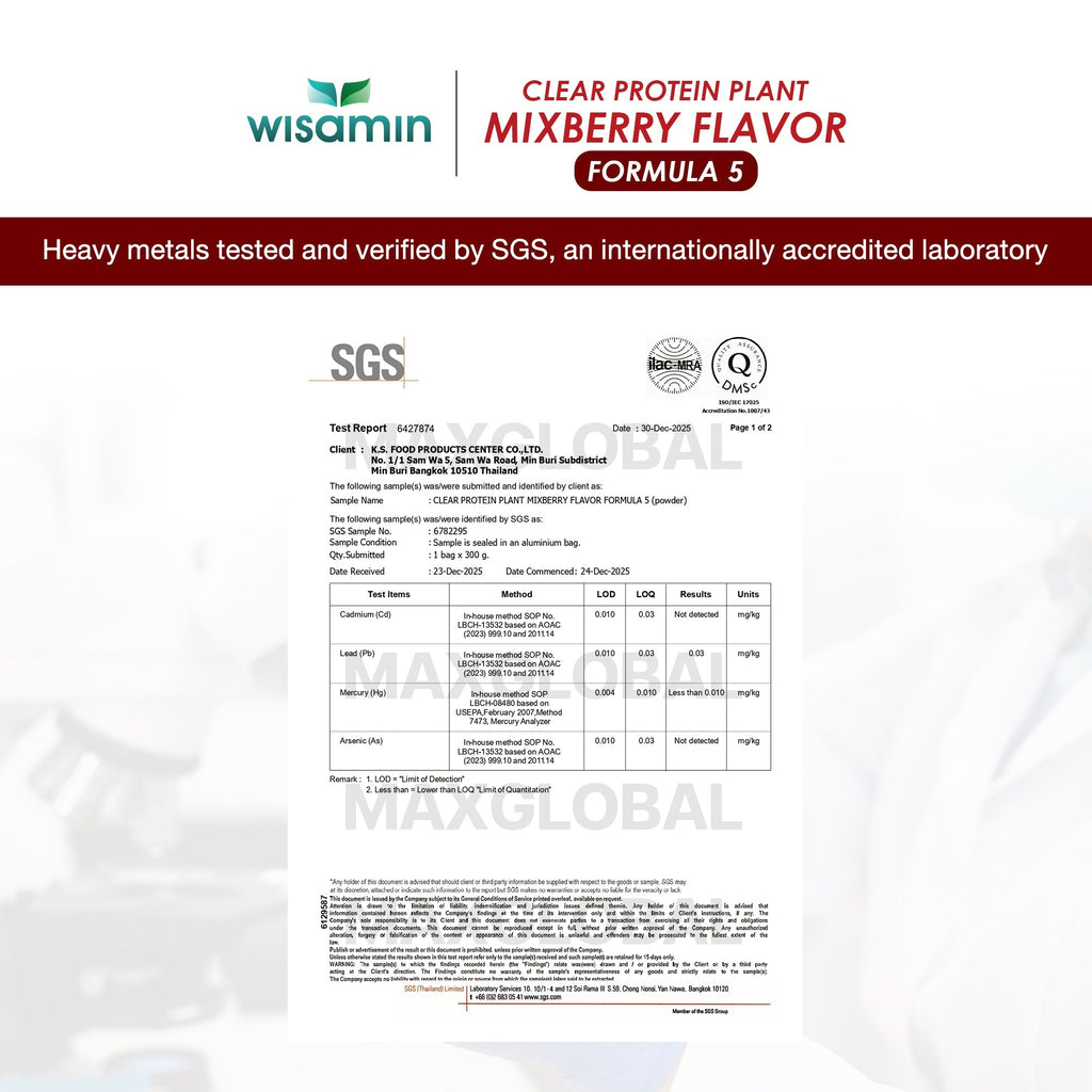 WISAMIN Clear Plant Protein Peptide Formula 5 | 150g | 5 Flavors | Halal Certified | Gluten-Free | Non-GMO