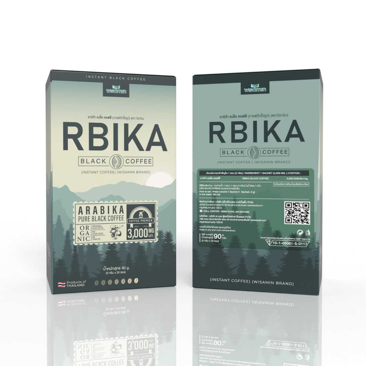 WISAMIN RBIKA Arabica Black Coffee | 100% Instant Black Coffee | No Sugar Added | 30 Sachets | Halal