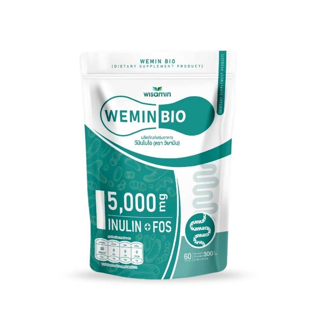 WISAMIN Wemin Bio | Prebiotics Inulin + FOS | Dietary Supplement | Halal Certified | 1 Bag (60 Sachets)
