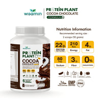 WISAMIN Plant Protein Formula 4 | Protein tinggi 18-22g | 900g 2LBS | 14 Perisa | Diperakui Halal | Organik | Campuran Probiotik & Vitamin-Mineral