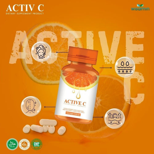 WISAMIN ACTIVE-C Vitamin C 500 mg | 30 Capsules | Halal Certified