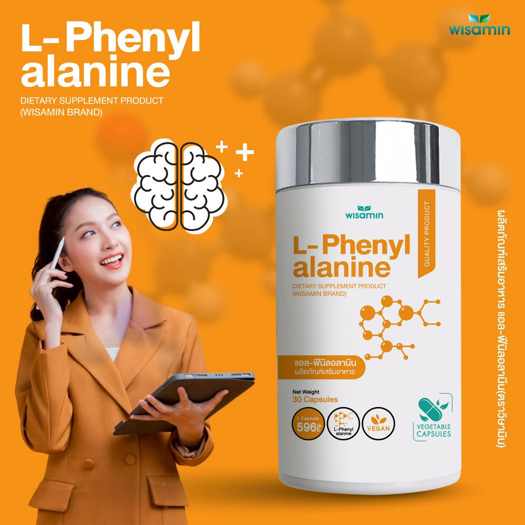 WISAMIN L-Phenylalanine 500mg | 30 Capsules | Vegan | Halal Certified