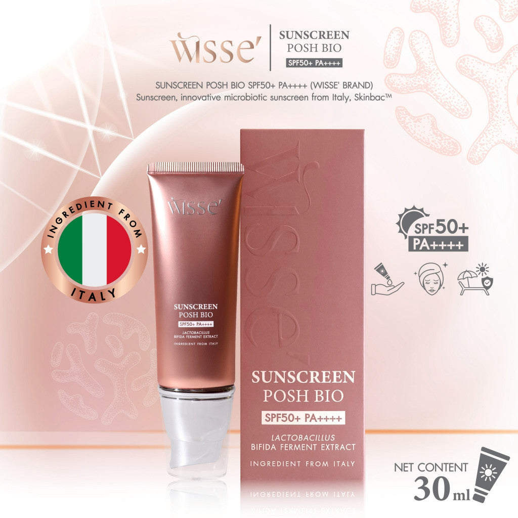 WISSE SUNSCREEN POSH BIO SPF50+ PA++++ | Hybrid Sunscreen Technology | 30 ml per Tube