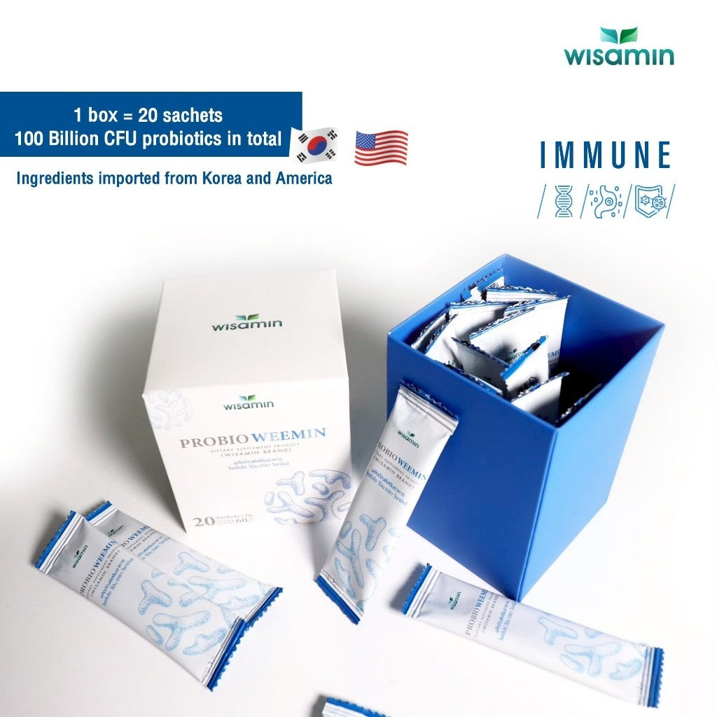 WISAMIN Probiotic | 3 Formula Options | 10 Probiotic Strains | 100 Billion CFU | Halal Certified | 1 Box 20 Sachets