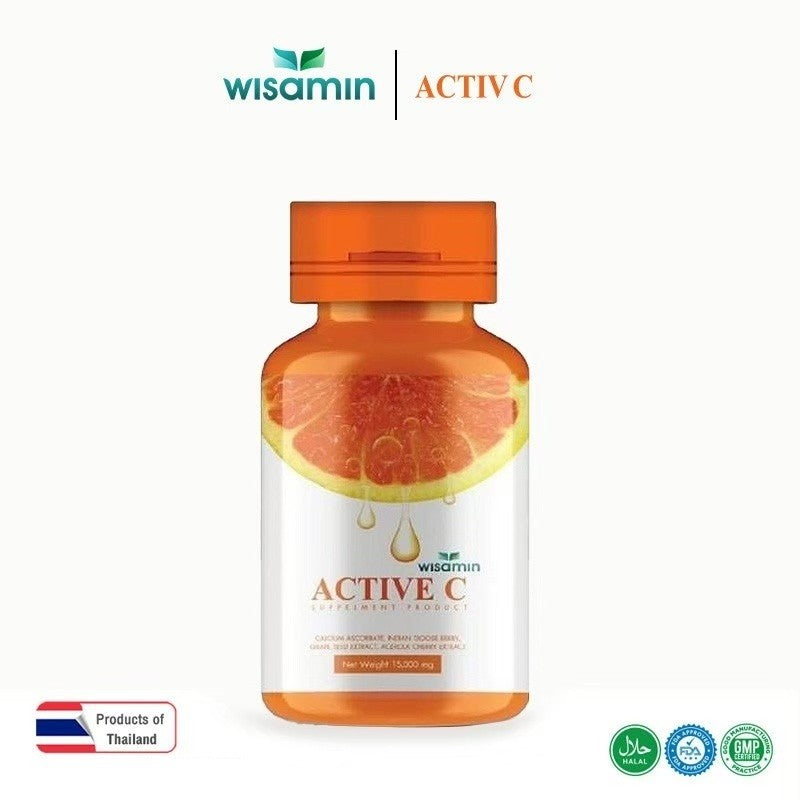 WISAMIN ACTIVE-C Vitamin C 500 mg | 30 Capsules | Halal Certified