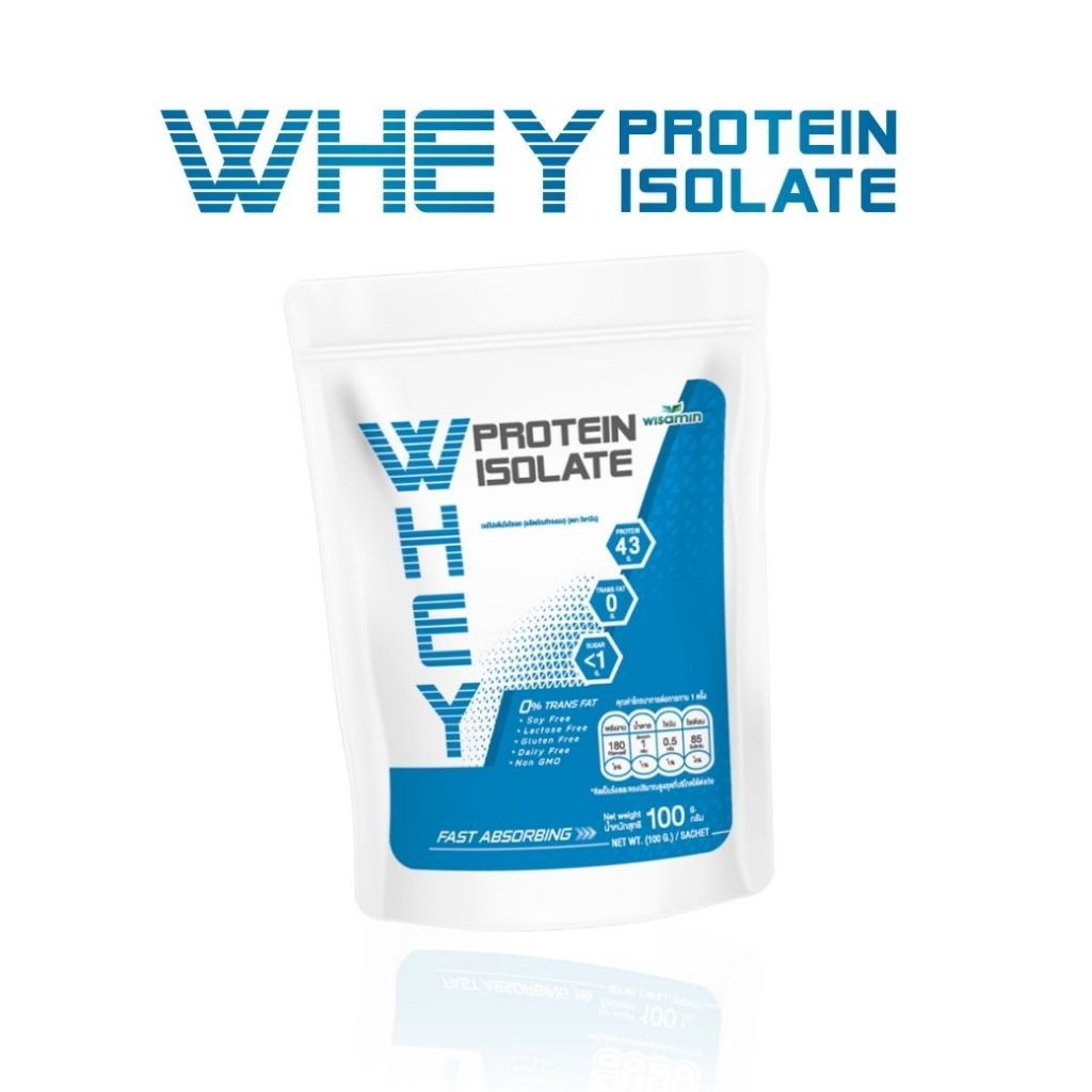 WISAMIN Whey Protein Isolate Pure 100g | High Protein | Halal | Soy Free | Non GMO | Gluten Free