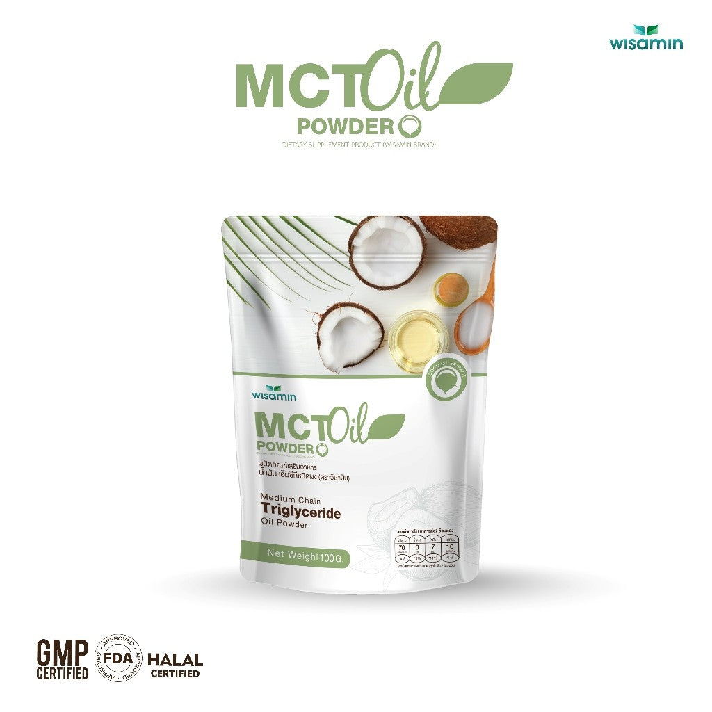 WISAMIN MCT Oil Powder 100% | 100g per Bag | Halal Certified | Dietary Supplement