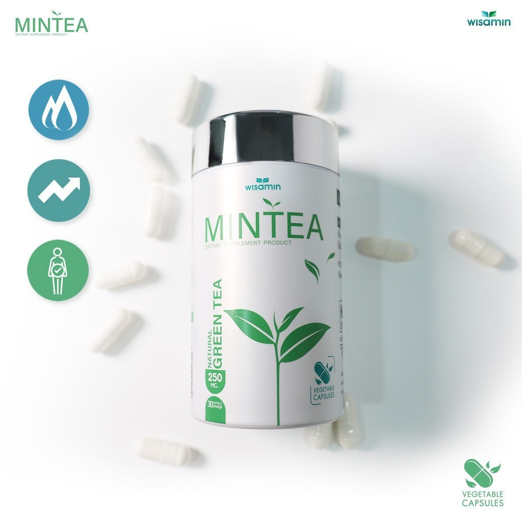 WISAMIN MINTEA Natural Green Tea Extract 327 mg per Capsule | Halal Certified | 1 Bottle 30 Capsules