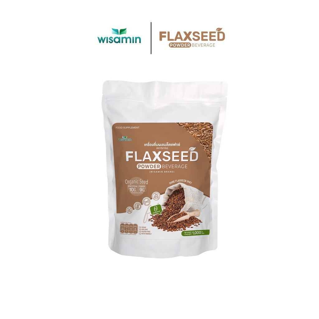 WISAMIN Flaxseed Protein Powder | 1kg (1,000g) | Halal Certified | Non-GMO | Gluten Free | Organic