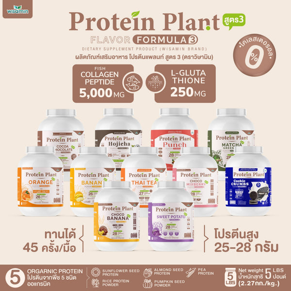 Plant Protein Formula 3 | 2.27 kg (5 lb) | 11 Flavours