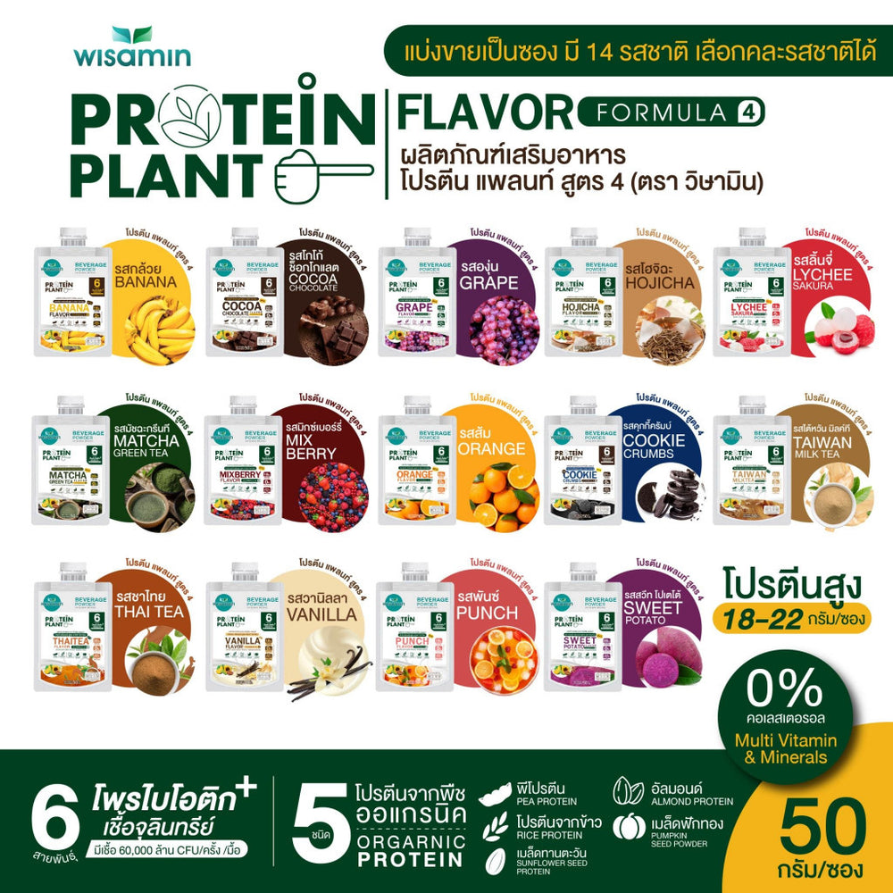 Plant Protein Formula 4 | 50g Ready-to-Mix Sachet | 14 Flavours