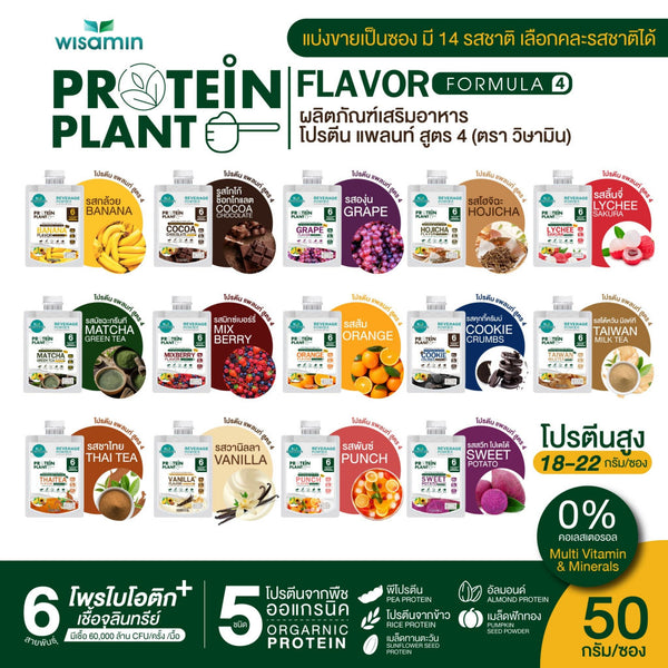 Plant Protein Formula 4 | 50g Ready-to-Mix Sachet | 14 Flavours